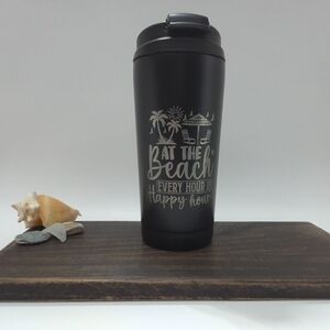 NWOT Manna Latte Tumbler, Stainless Steel, 20oz, Black, Laser Engraved